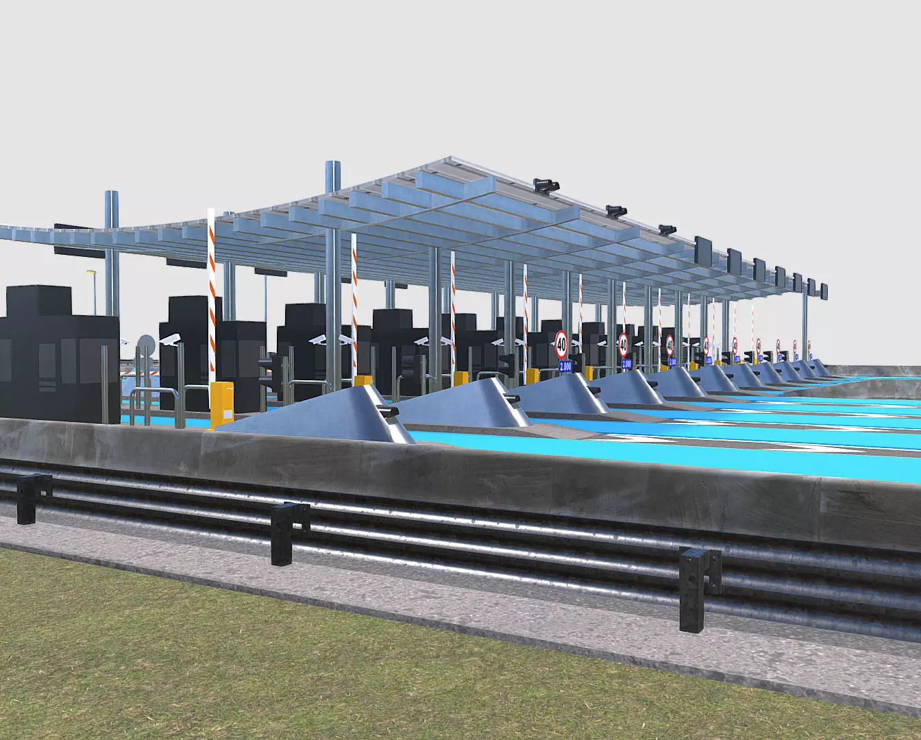 Toll Booth Low-poly 3D model_0