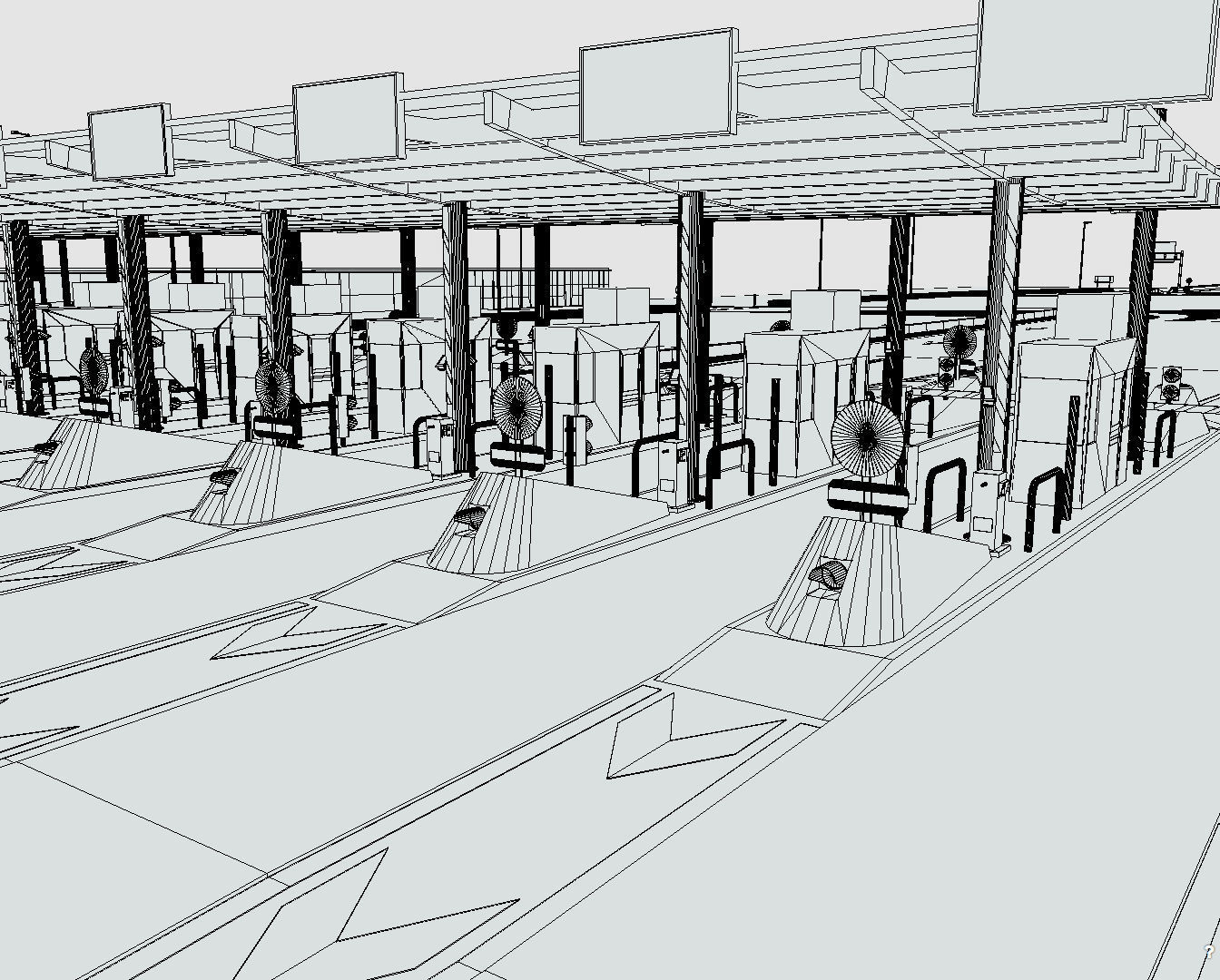 Toll Booth Low-poly 3D model_6
