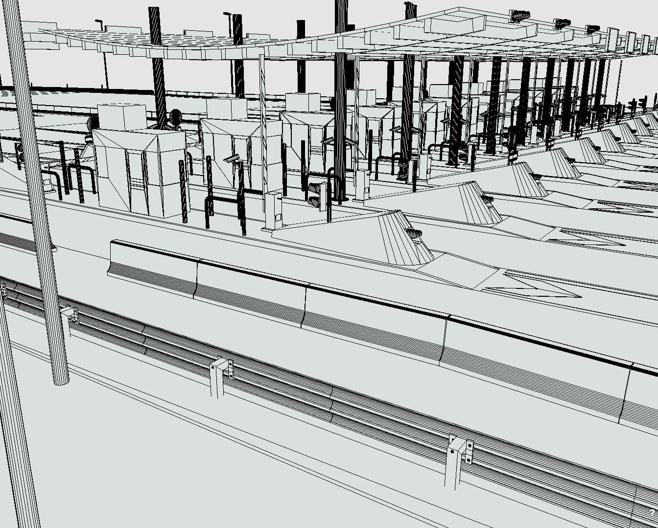 Toll Booth Low-poly 3D model_7