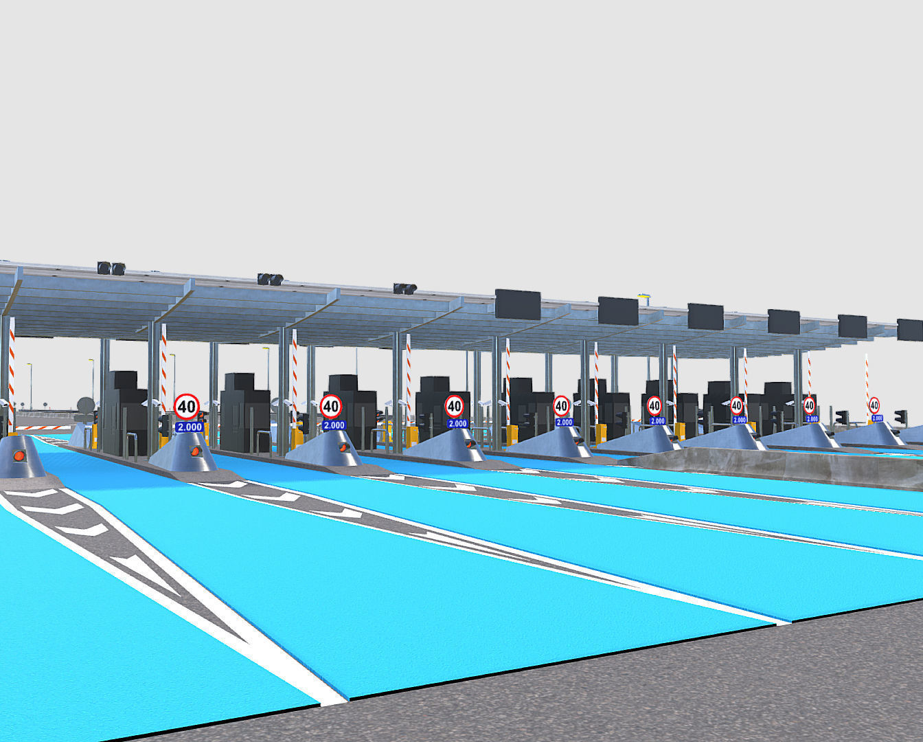 Toll Booth Low-poly 3D model_1