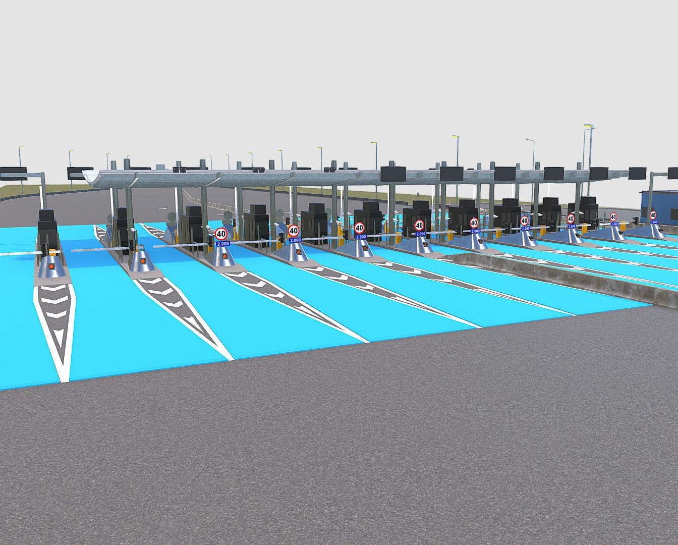 Toll Booth Low-poly 3D model_2