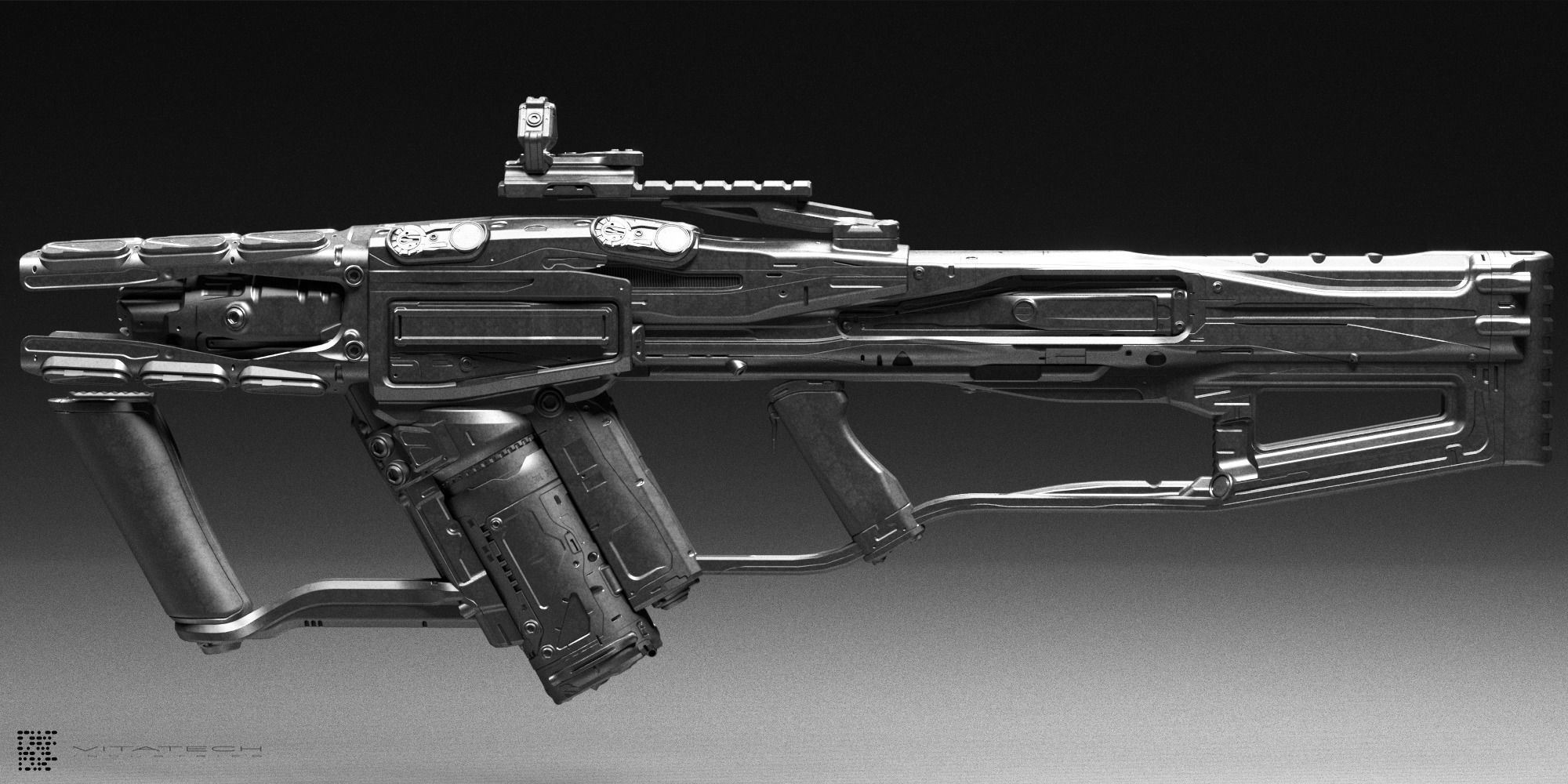 Sci fi laser rifle 3D model_3