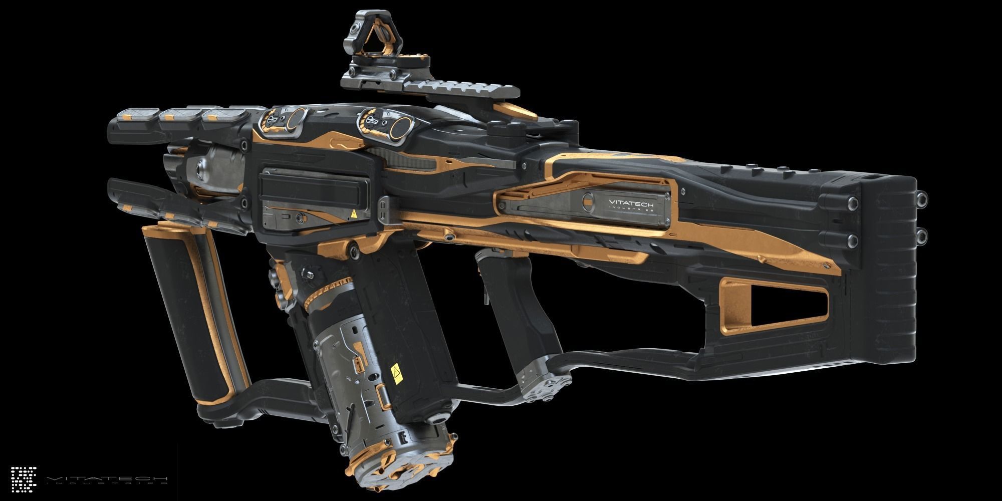 Sci fi laser rifle 3D model_4