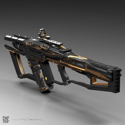 Sci fi laser rifle 3D model