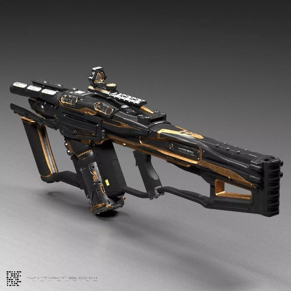Sci fi laser rifle 3D model_0