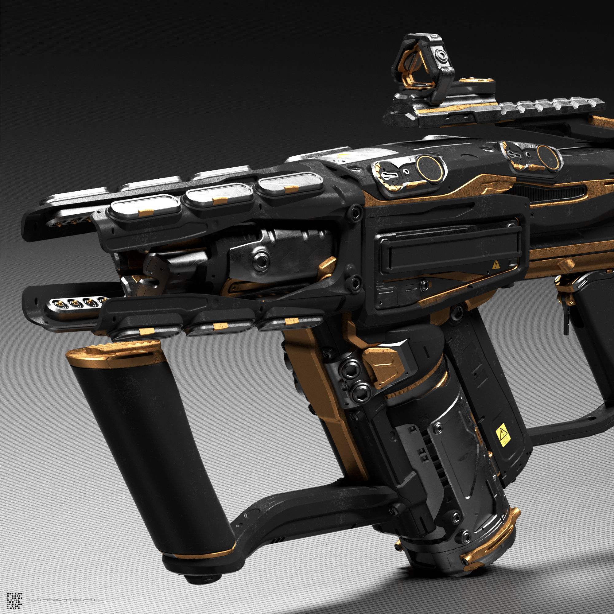 Sci fi laser rifle 3D model_5