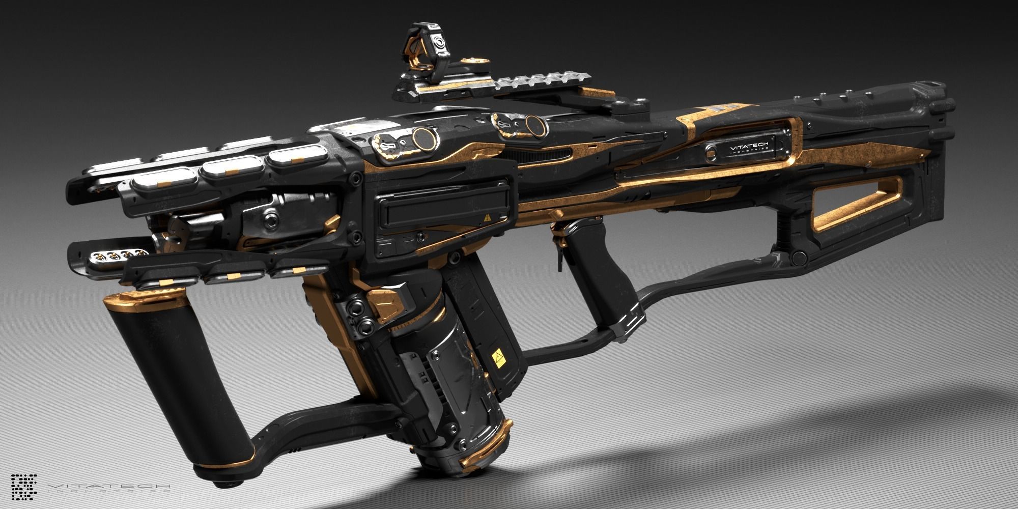 Sci fi laser rifle 3D model_2