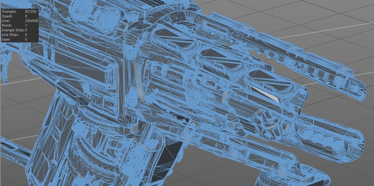 Sci fi laser rifle 3D model_8