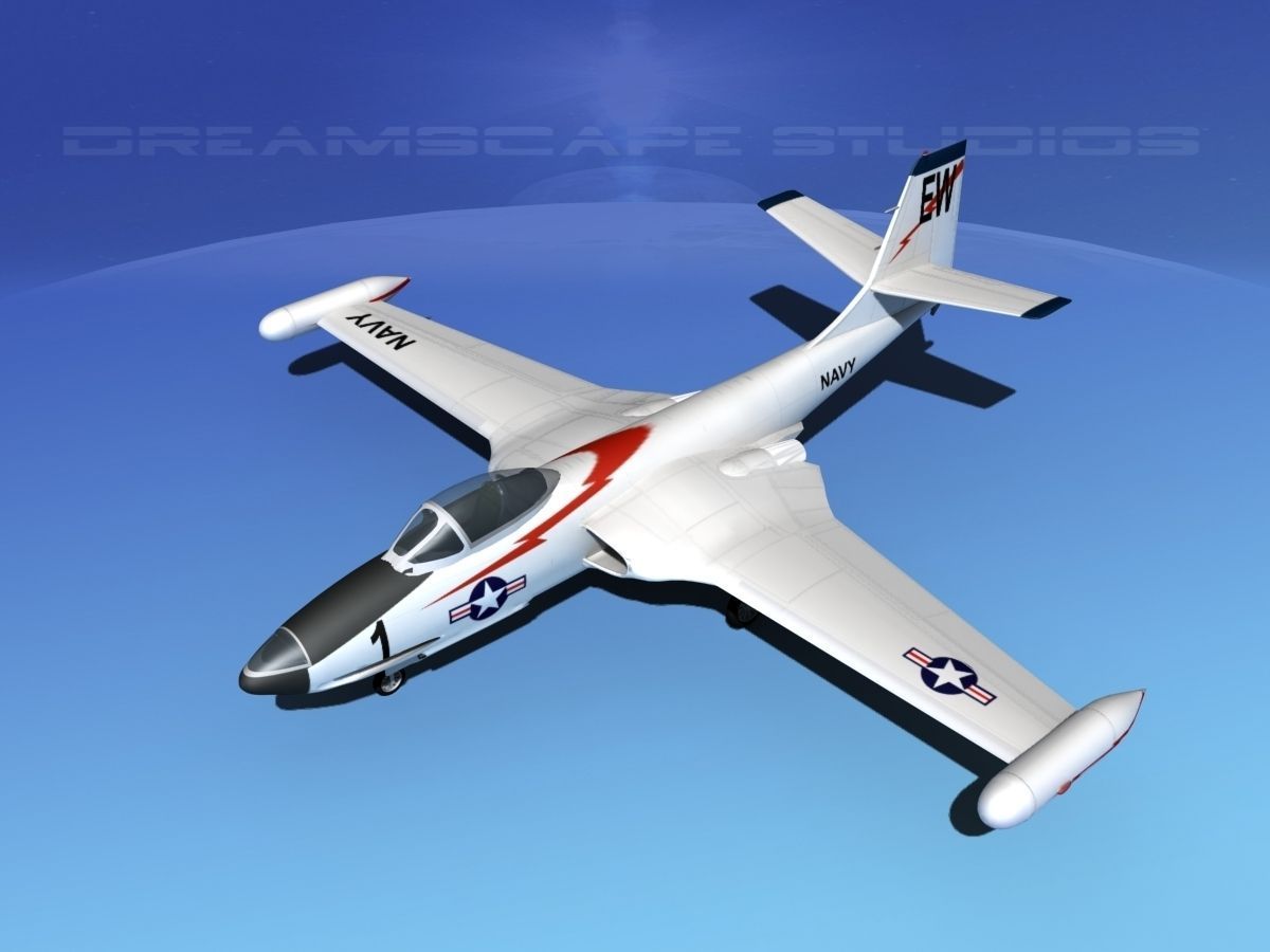 McDonnell F2H2 Banshee V10 3D model_13