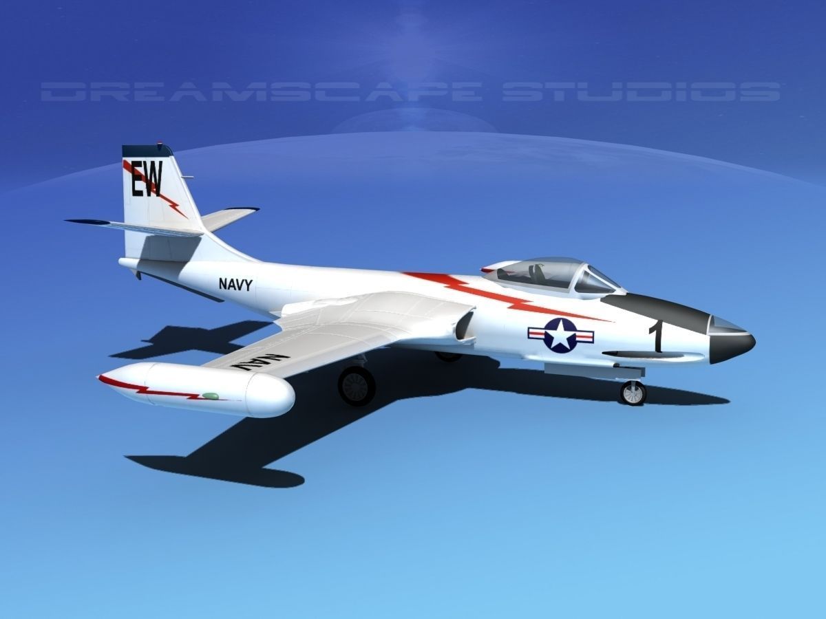 McDonnell F2H2 Banshee V10 3D model_5