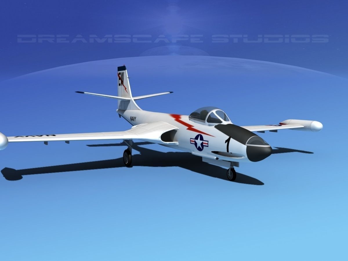 McDonnell F2H2 Banshee V10 3D model_4