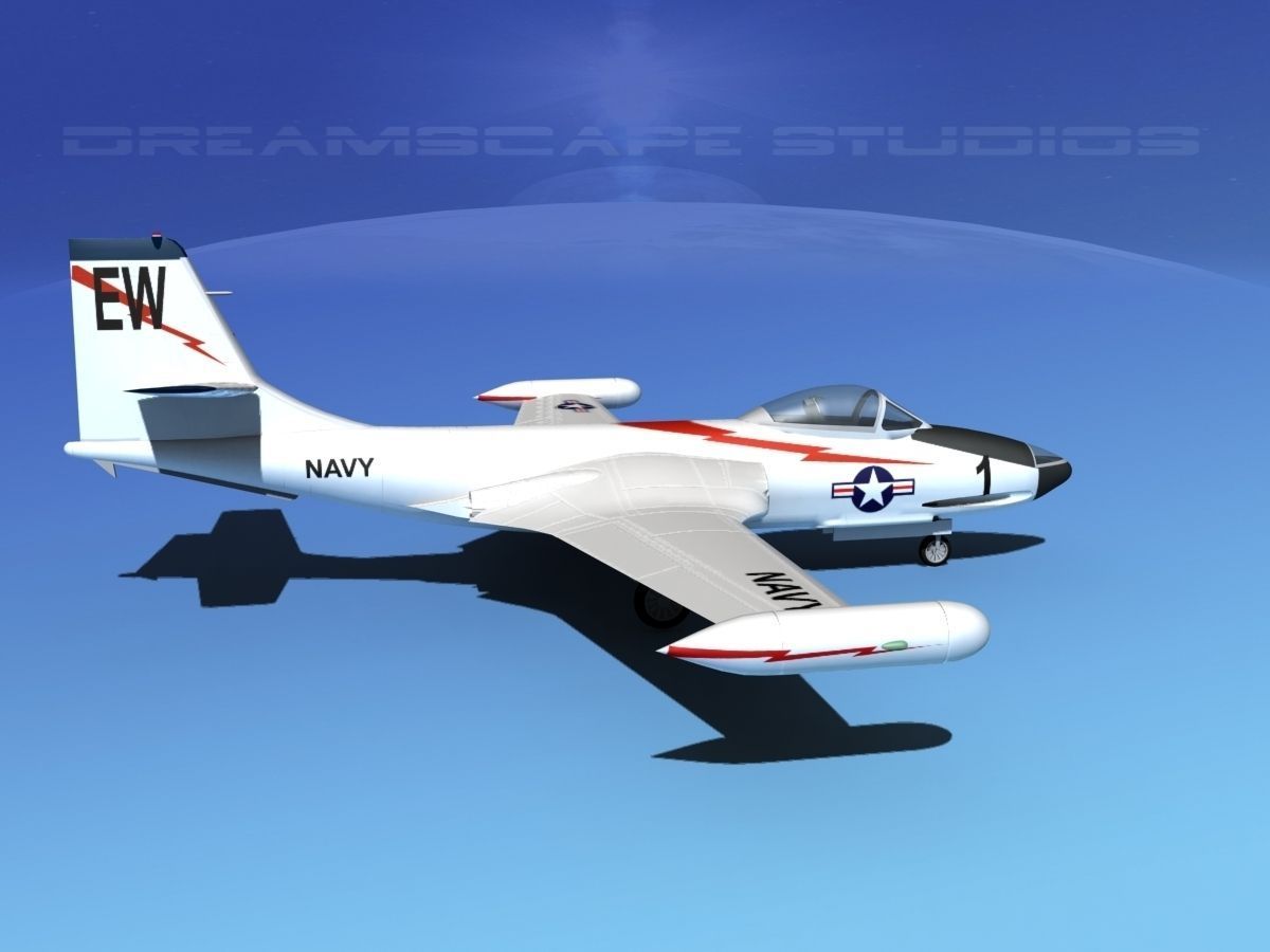 McDonnell F2H2 Banshee V10 3D model_6