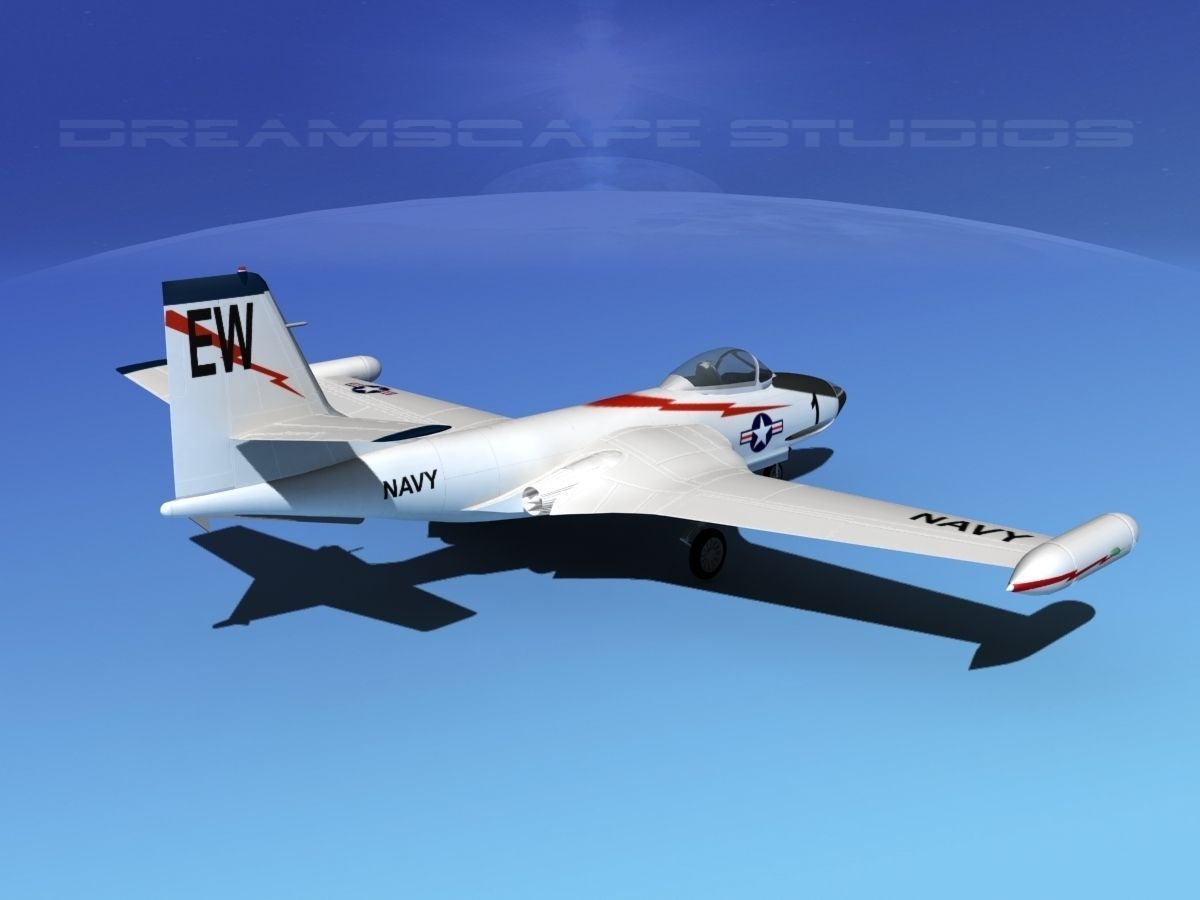 McDonnell F2H2 Banshee V10 3D model_8