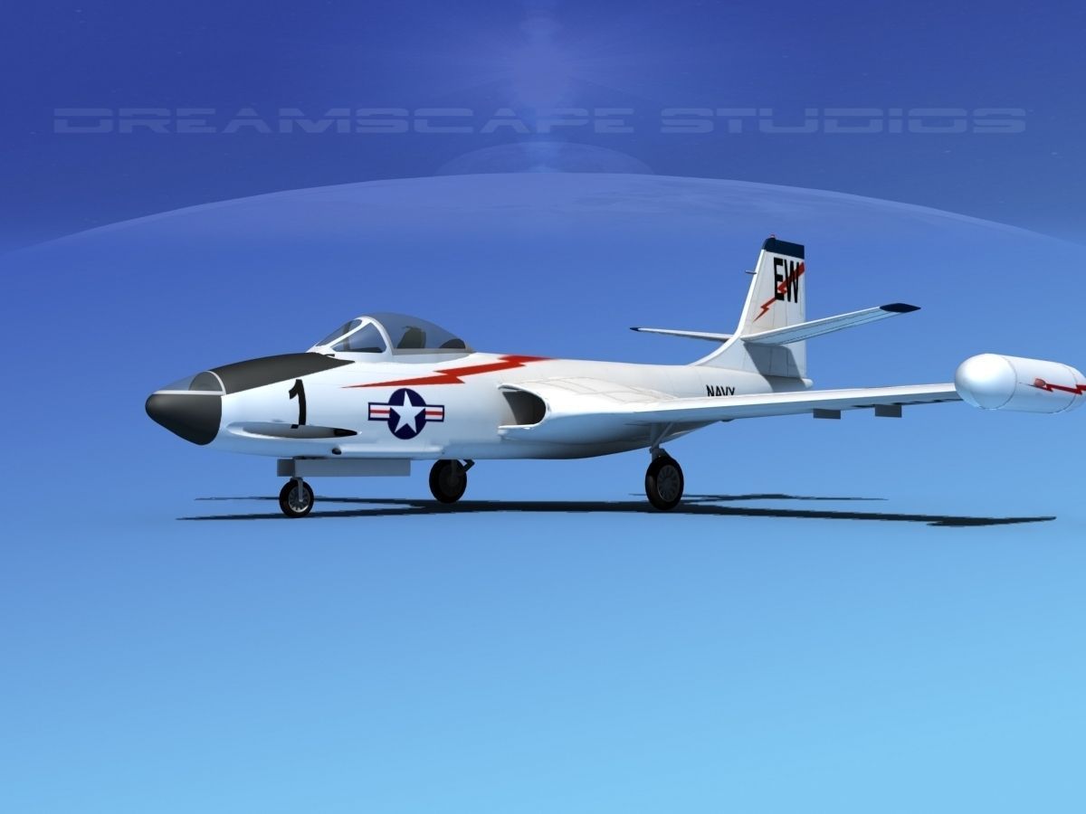 McDonnell F2H2 Banshee V10 3D model_7