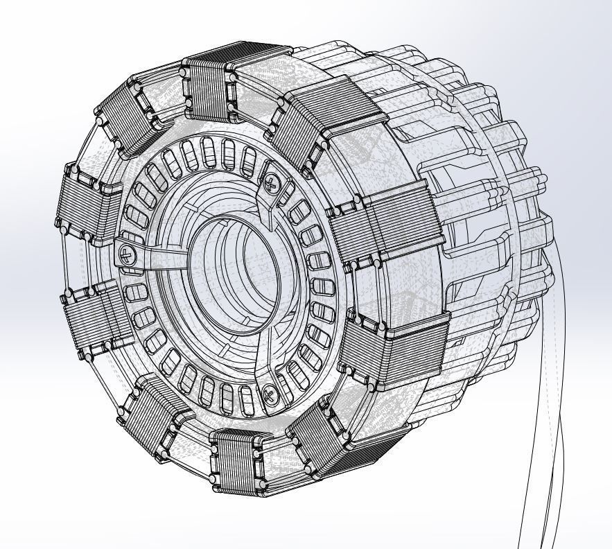 Arc reactor of Tony Stark 3D model_11