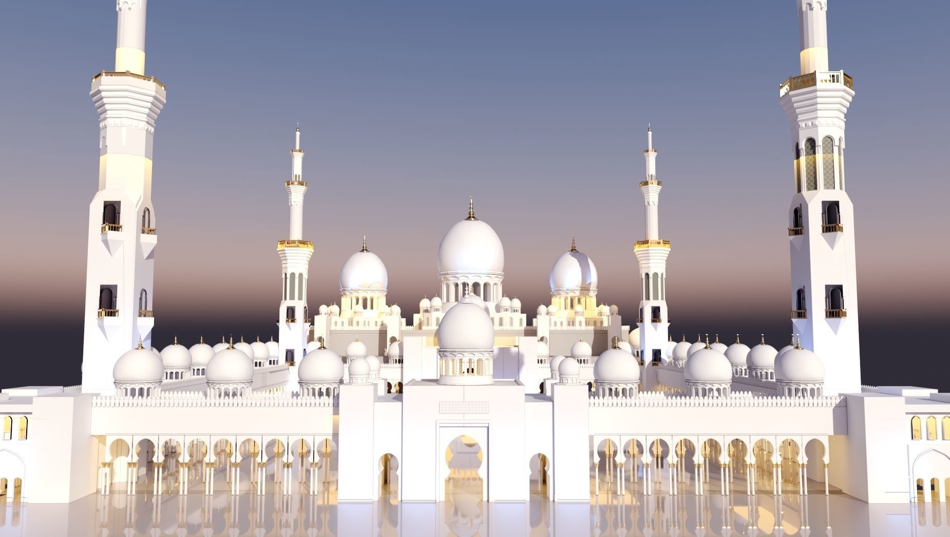 sheikh zayed mosque 3D model_4