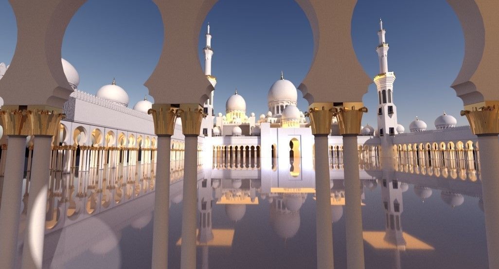 sheikh zayed mosque 3D model_5