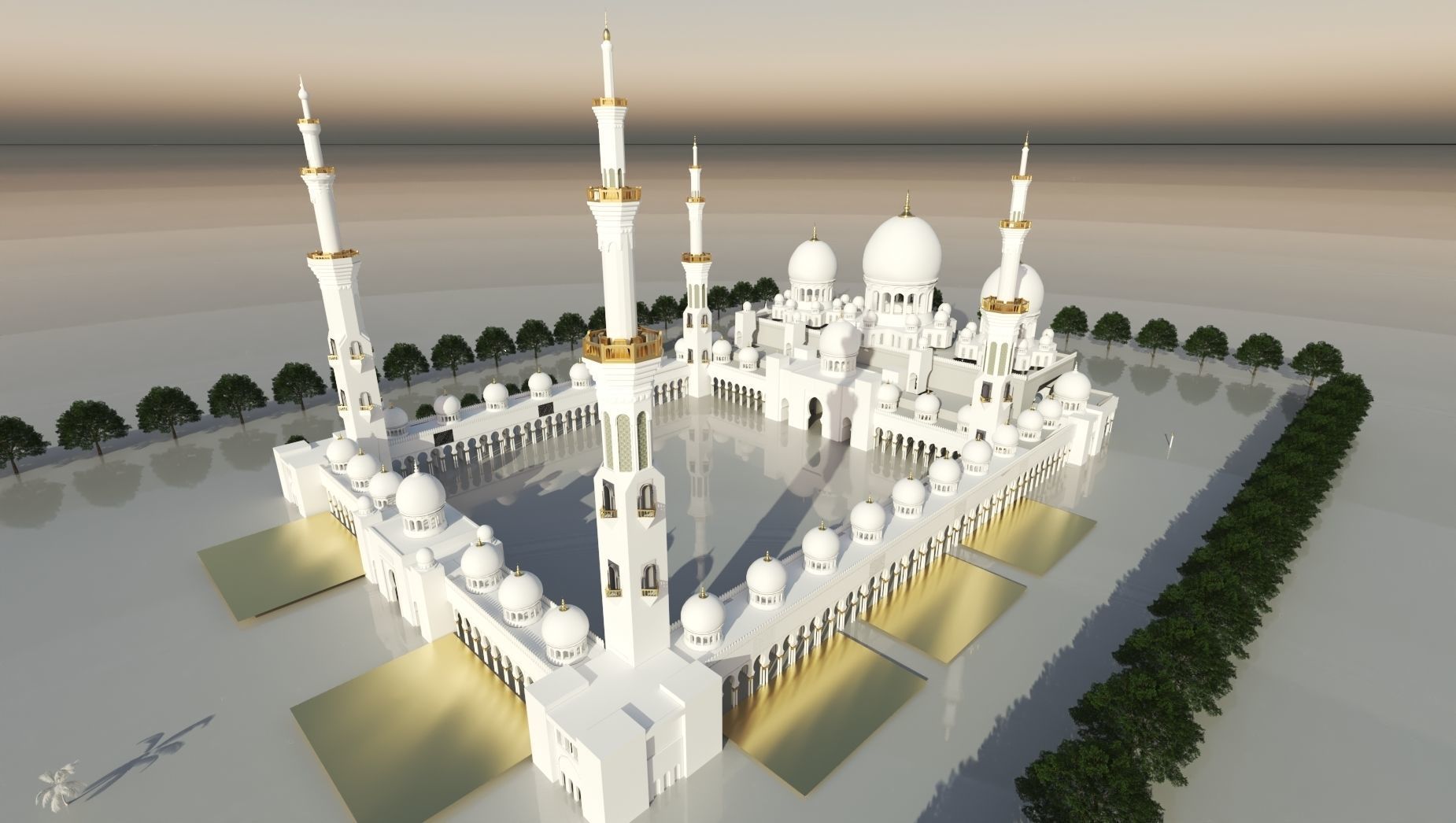 sheikh zayed mosque 3D model_7