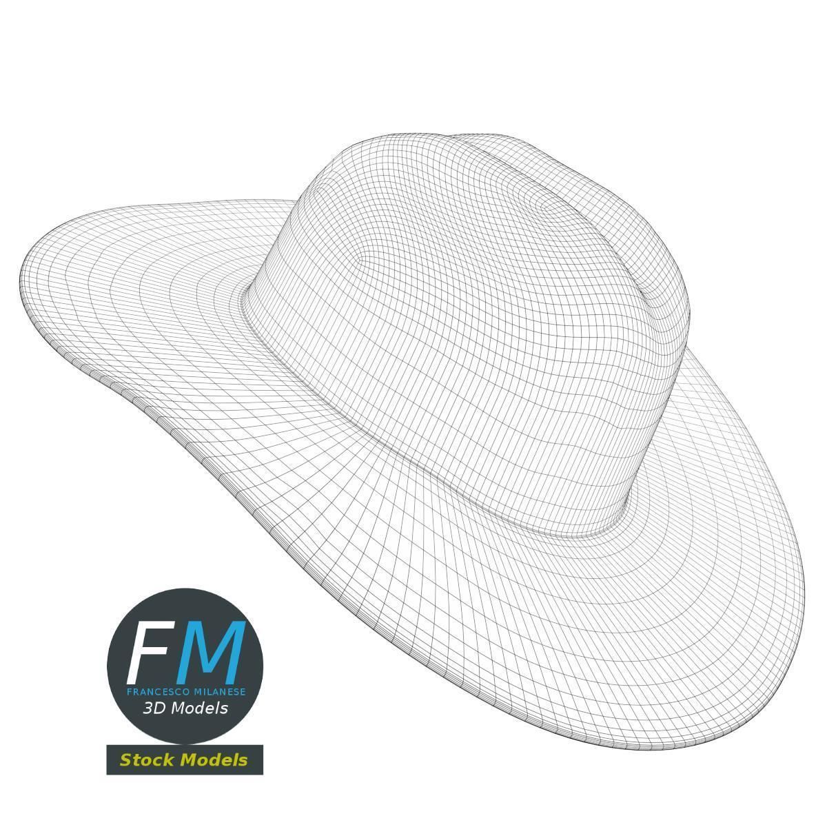 Cowboy hat 3D model_7