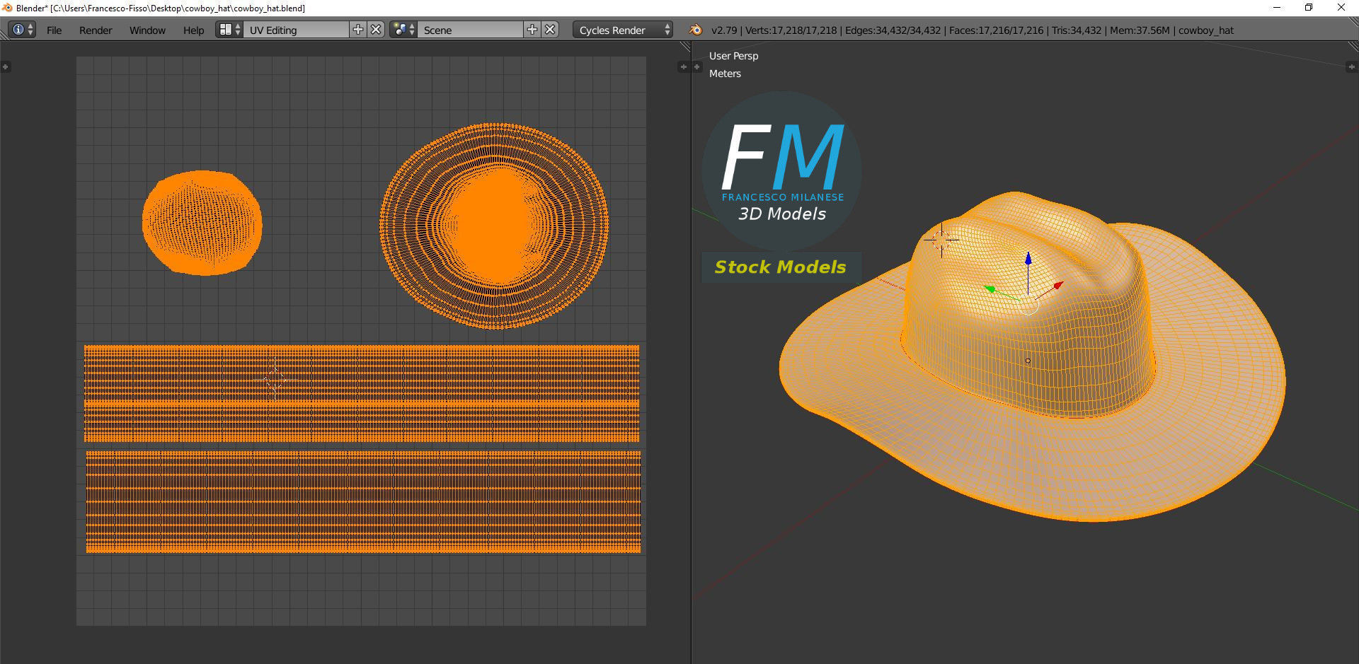 Cowboy hat 3D model_10