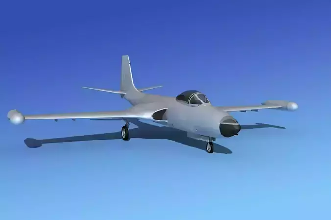 McDonnell F2H-4 Banshee Bare Metal 3D model