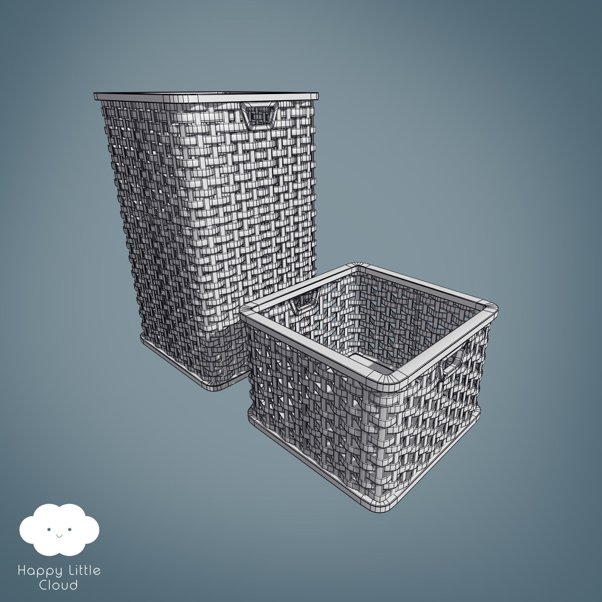 PBR Laundry Baskets 16 varieties 3D model_8