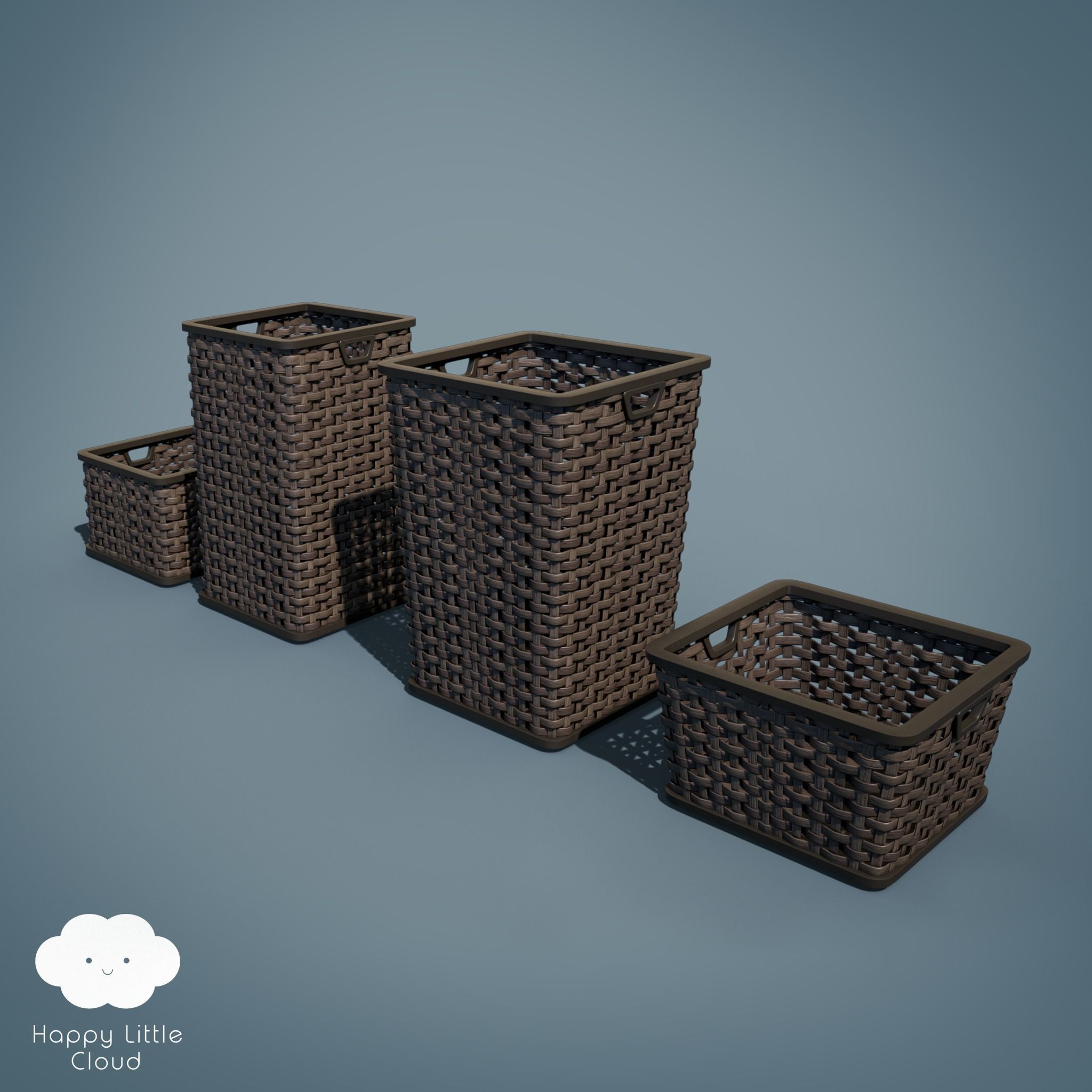 PBR Laundry Baskets 16 varieties 3D model_2