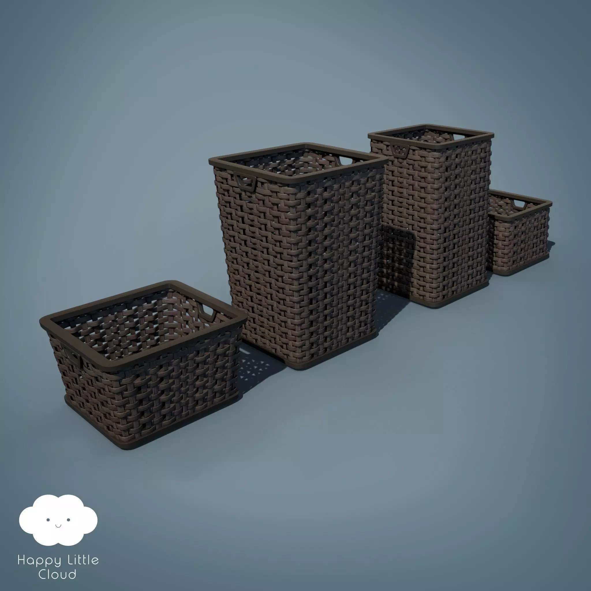 PBR Laundry Baskets 16 varieties 3D model_0