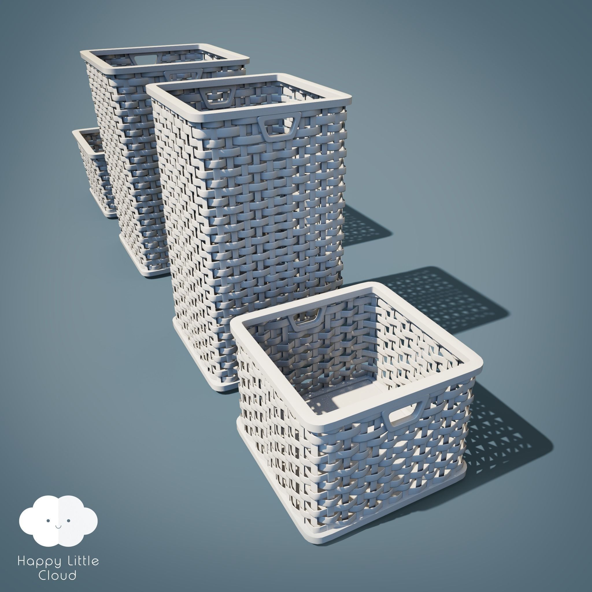 PBR Laundry Baskets 16 varieties 3D model_6