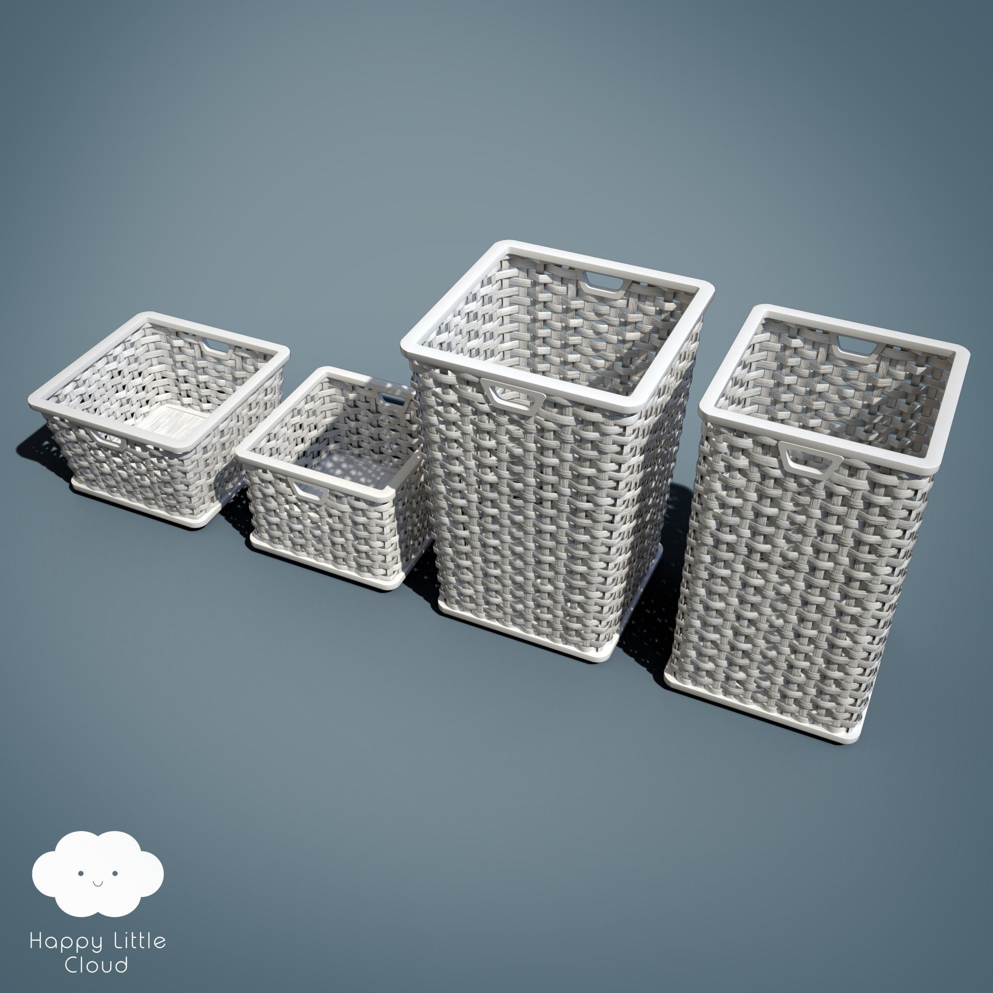 PBR Laundry Baskets 16 varieties 3D model_4