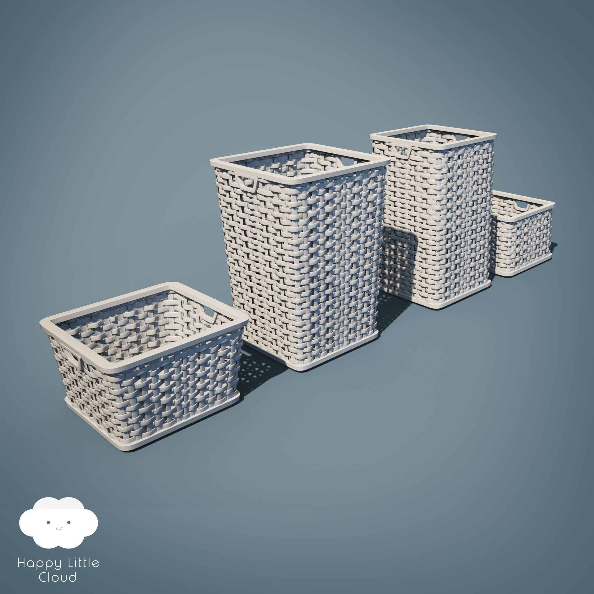 PBR Laundry Baskets 16 varieties 3D model_5