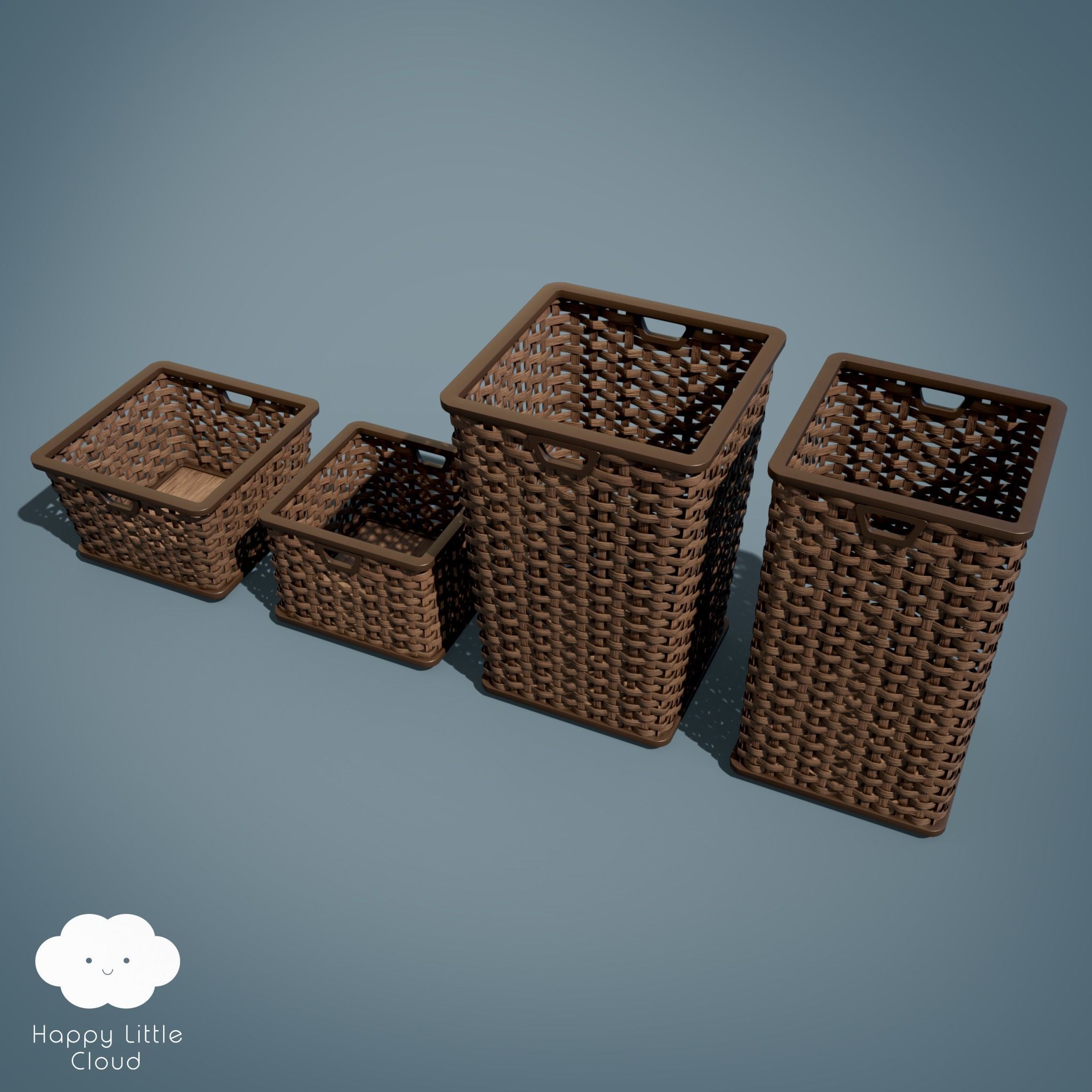 PBR Laundry Baskets 16 varieties 3D model_3
