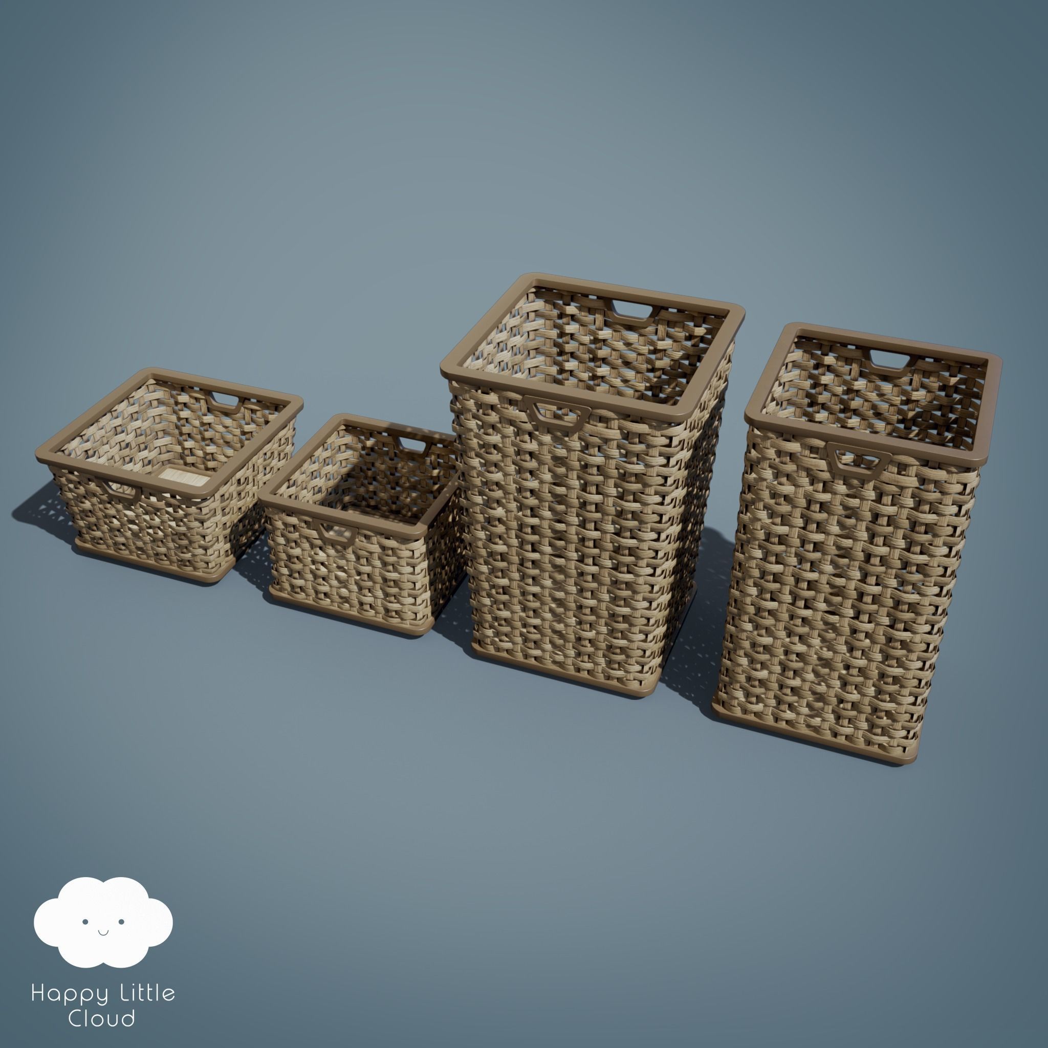PBR Laundry Baskets 16 varieties 3D model_1