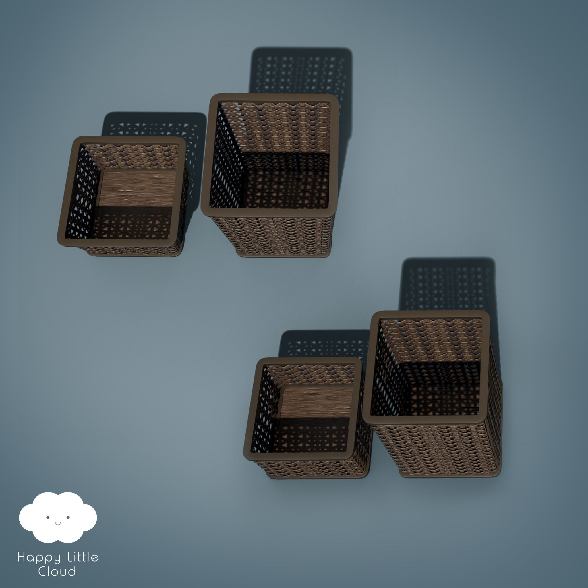 PBR Laundry Baskets 16 varieties 3D model_10