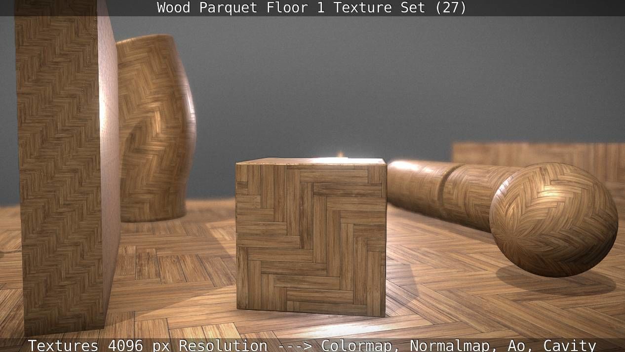 Wood Parquet Floor 1 Texture Set 27 Low-poly 3D model_92