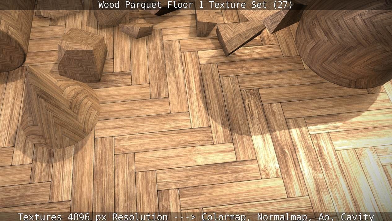Wood Parquet Floor 1 Texture Set 27 Low-poly 3D model_12