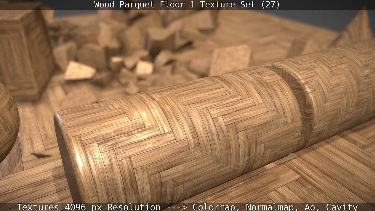 Wood Parquet Floor 1 Texture Set 27 Low-poly 3D model_74