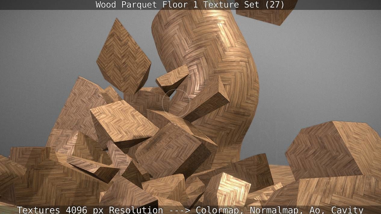 Wood Parquet Floor 1 Texture Set 27 Low-poly 3D model_68