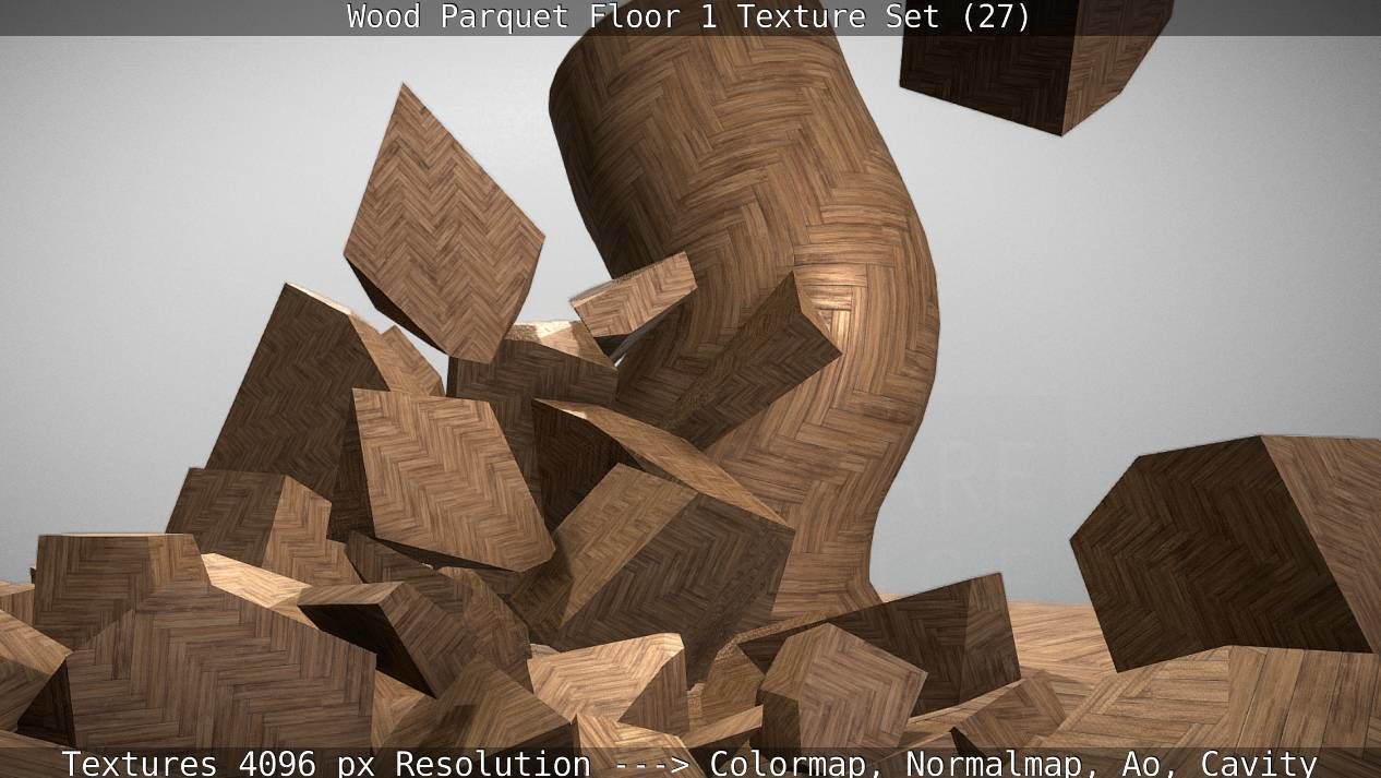 Wood Parquet Floor 1 Texture Set 27 Low-poly 3D model_91