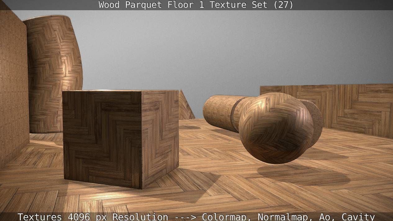 Wood Parquet Floor 1 Texture Set 27 Low-poly 3D model_81