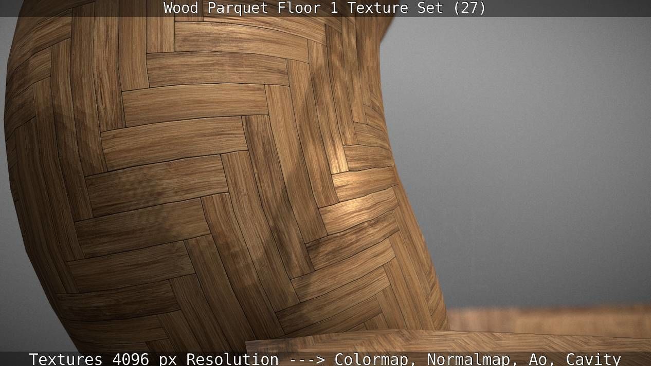Wood Parquet Floor 1 Texture Set 27 Low-poly 3D model_94