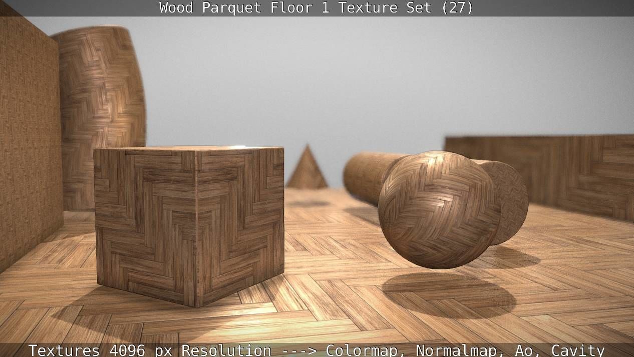Wood Parquet Floor 1 Texture Set 27 Low-poly 3D model_82