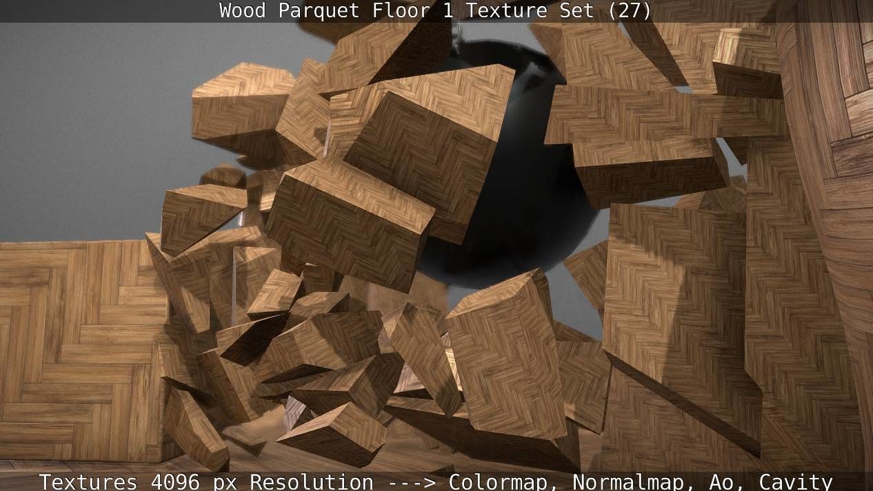 Wood Parquet Floor 1 Texture Set 27 Low-poly 3D model_52