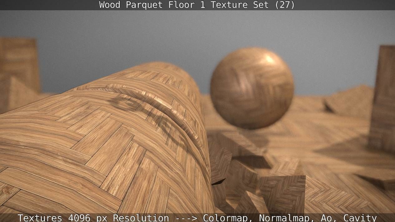 Wood Parquet Floor 1 Texture Set 27 Low-poly 3D model_96