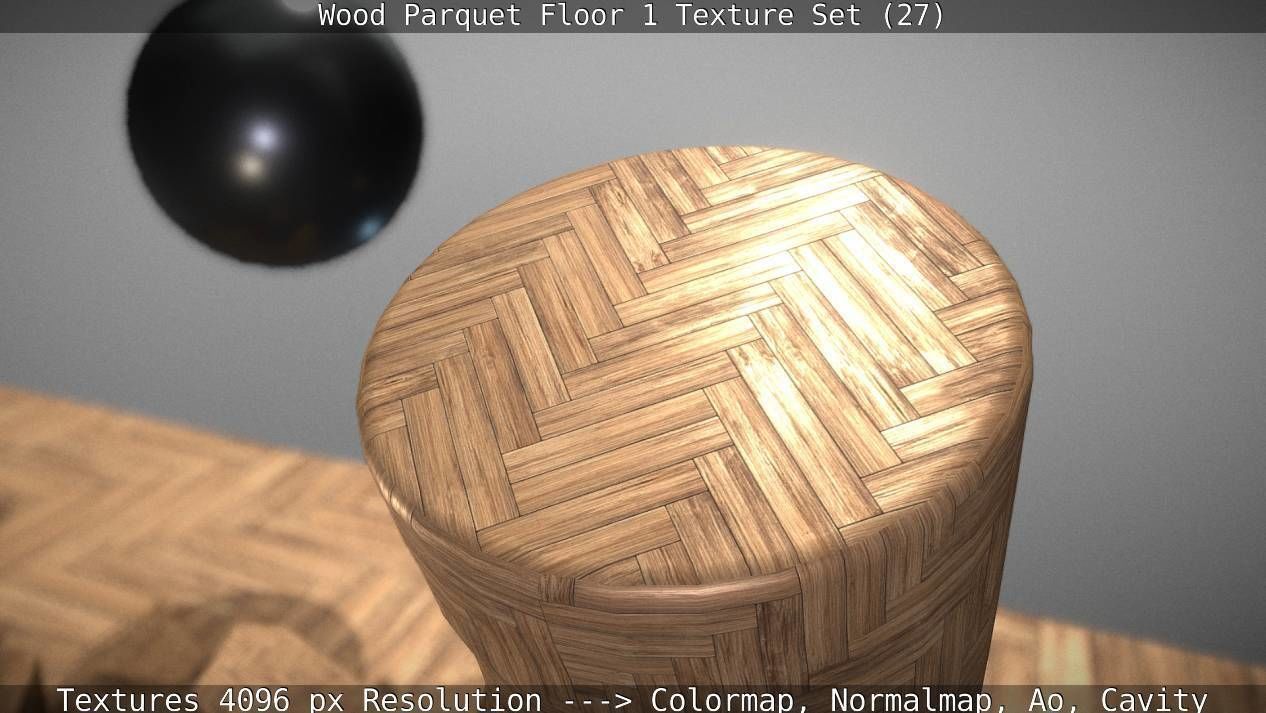 Wood Parquet Floor 1 Texture Set 27 Low-poly 3D model_100