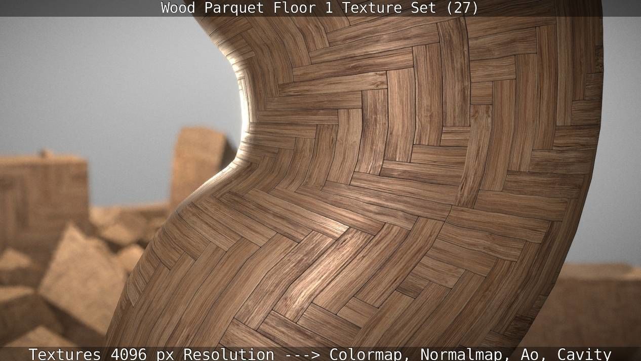 Wood Parquet Floor 1 Texture Set 27 Low-poly 3D model_64