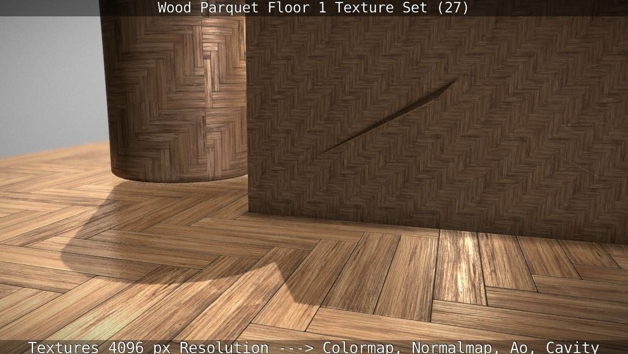 Wood Parquet Floor 1 Texture Set 27 Low-poly 3D model_28