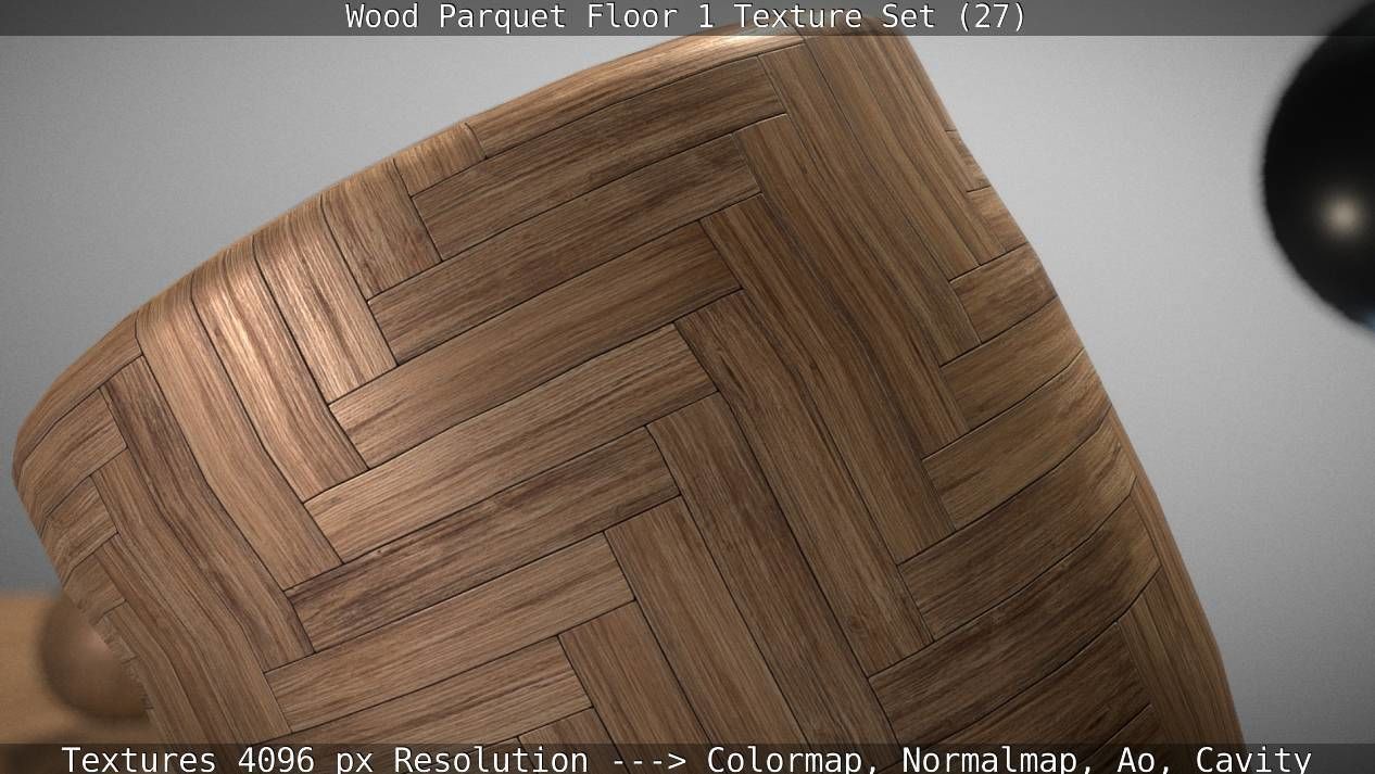 Wood Parquet Floor 1 Texture Set 27 Low-poly 3D model_61