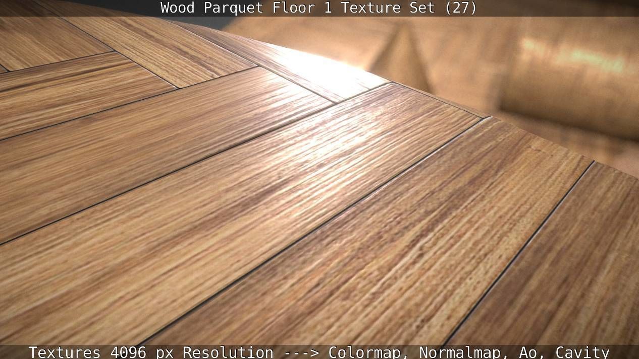 Wood Parquet Floor 1 Texture Set 27 Low-poly 3D model_48