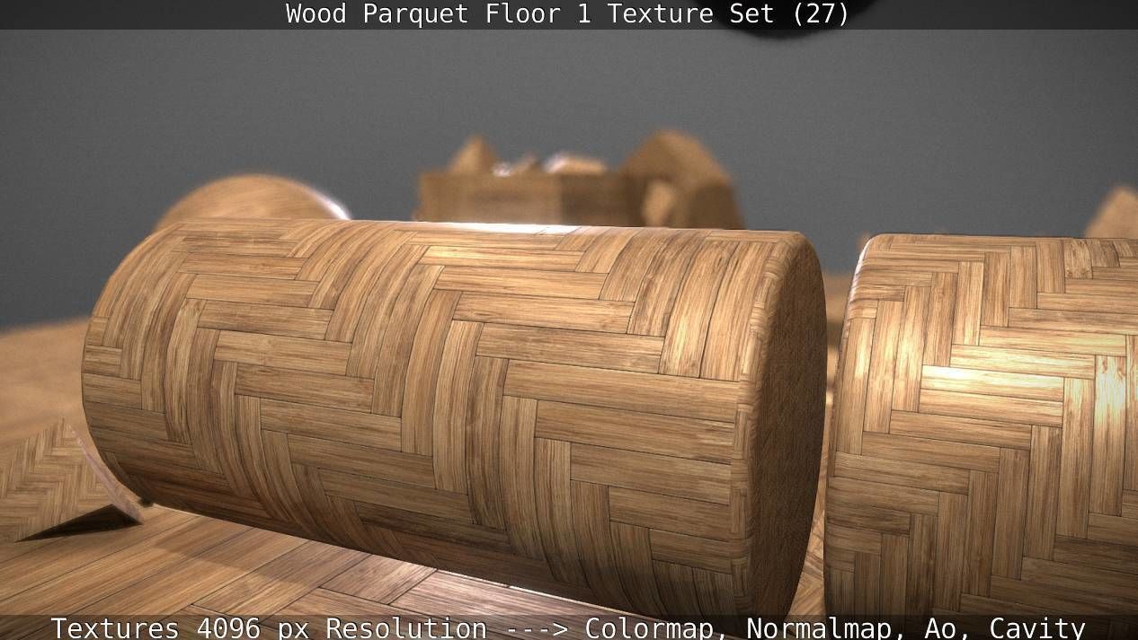 Wood Parquet Floor 1 Texture Set 27 Low-poly 3D model_66